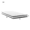 A white mattress with black trim is shown with dimensions indicated. Podgląd zdjęcia produktu