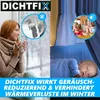 Split image showing a woman by a window in winter and a baby sleeping, with overlaid text and icons. Anteprima dell’immagine prodotto