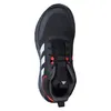 A top-down view of a black Adidas basketball shoe. Podgląd zdjęcia produktu