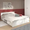 Lit avec 2 tiroirs & 1 étagère - 140 x 190 cm - Blanc - Voir les images du produit 2