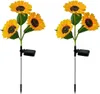 2 Stück LED-Solar-Sonnenblumen-Gartenleuchten mit Erdspieß, Produktbild-Vorschau 1
