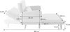 A diagram showing the dimensions of a sofa. Produktbild-Vorschau
