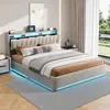 Cama tapizada UnboxG de 160x200 cm con USB, cama juvenil de Vista previa de la imagen del producto 5