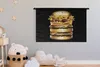 MuchoWow® Wandteppich Wandbehang Goldener Hamburger auf Produktbild-Vorschau 3