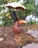 Gartenfigur Standfigur Gartendeko lustiger Rabe m. Schirm Produktbild-Vorschau 2