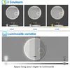 Miroir de salle de bain rond 60cm LED, horloge + loupe + Voir les images du produit 3