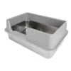 50×35×20cm Edelstahl Katzentoilette – Offenes Katzenklo mit Produktbild-Vorschau 2