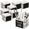 8 Stück Besteckbox, 3-fach Einteilung & Kreidetafel - Produktbild-Vorschau 1