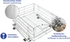 A chrome-plated steel pull-out drawer for a cabinet, shown with close-ups highlighting its material and practical storage. Náhled obrázku produktu