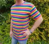 T2595-9900-3XL bunt Damen-Herren Kurzarm Ringelhemd Rainbow Produktbild-Vorschau 2