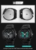 A collage of images showing a black SKMEI watch from different angles and display modes. Produktbild-Vorschau