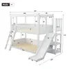 A diagram of a white bunk bed with dimensions indicated by numbers and arrows. Anteprima dell’immagine prodotto