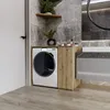 A modern bathroom with a washing machine and a cabinet. Produktbild-Vorschau