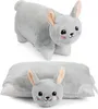 BRUBAKER Kuscheltier-Kissen Hase - 2 in 1 Plüschtier und Produktbild-Vorschau 1
