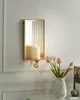 BELIANI Wand Kerzenhalter Gold aus Eisen mit Spiegel Modern Produktbild-Vorschau 2