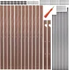 A collection of wooden slats, metal rods, and a red screwdriver are laid out on a white background, likely representing parts of a foldable drying rack. Anteprima dell’immagine prodotto