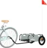 vidaXL Remorque pour vélo Gris Tissu Oxford et fer Voir les images du produit 3