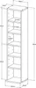 A diagram of a white CD shelf with dimensions. Produktbild-Vorschau