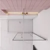 A top-down view of a modern bathroom shower enclosure with pink tiled ceiling and white marble tiled walls. Produktbild-Vorschau