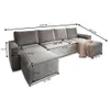 A U-shaped sectional sofa with dimensions indicated by measurement lines and text. Náhľad obrázku produktu