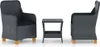 vidaXL 3-tlg. Garten-Lounge-Set mit Auflagen Poly Rattan Produktbild-Vorschau 2
