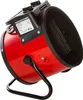 A red electric heater with a black stand and controls, shown from a side angle. Náhled obrázku produktu