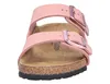A close-up, front-facing view of a pink Birkenstock sandal. Podgląd zdjęcia produktu
