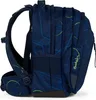 Side view of a blue backpack with a geometric pattern. Produktbild-Vorschau