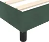 A close-up view of the corner of a dark green velvet box spring bed frame with wooden slats and black legs. Anteprima dell’immagine prodotto