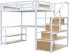 MODFU Hochbett Jugendbett Kinderbett 140x200cm Metallbett Produktbild-Vorschau 9