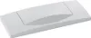 A white toilet flush plate with a curved design. Produktbild-Vorschau