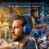 Collage of people using MEDION headphones in different settings: running outdoors, working on a laptop in a cafe, and shopping in a store. Produktbild-Vorschau