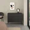 CALICOSY - Commode 3 tiroirs noir mat avec piètement métal Voir les images du produit 2
