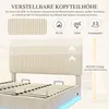 Polsterbett 180x200 mit LED-Beleuchtung Stauraumbett Beige Produktbild-Vorschau 9