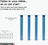 HOLZBRINK Pieds de table 72 cm en métal bleu gris Ø42,4 mm Voir les images du produit 7