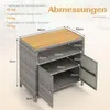 COSTWAY Gartenschrank Rattan, Buffetschrank Rattanschrank Produktbild-Vorschau 3