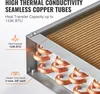 Close-up view of a heat exchanger with text overlays describing its features. Produktbild-Vorschau