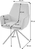 A diagram of a chair with dimensions indicated by arrows and text. Voir les images du produit