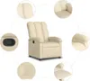 vidaXL Poltrona relax in tessuto crema Anteprima dell’immagine prodotto 7