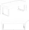 Diagrams showing the dimensions of a white bench with silver legs. Produktbild-Vorschau