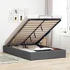 vidaXL Lit ottoman sans matelas gris foncé 120x190 cm Tissu Voir les images du produit 2