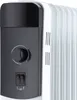 Close-up of the control panel and side fins of an oil-filled radiator. Náhled obrázku produktu