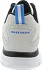 The back view of a white and black Skechers sneaker. Anteprima dell’immagine prodotto