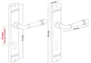 Diagrams of two door handles with dimensions. Produktbild-Vorschau