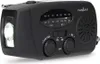 A black emergency radio with a flashlight is shown against a light gray background. Produktbild-Vorschau