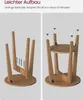 Two images showing the assembly steps of a wooden side table. Produktbild-Vorschau
