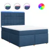 vidaXL Boxspringbett mit Matratze Blau 140x200 cm Stoff Produktbild-Vorschau 1