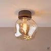 Deckenleuchte Metall Rauchglas G9 Braun Cognac rund Modern Produktbild-Vorschau 2