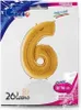 Palloncino gonfiabile numero 6 oro 66 cm Anteprima dell’immagine prodotto 3