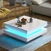 Weißer quadratischer Hochglanz-Couchtisch mit drehbarer Produktbild-Vorschau 11